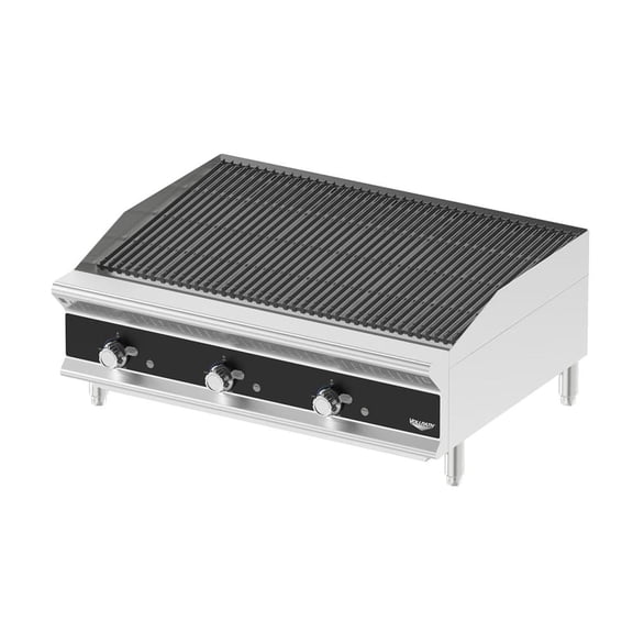 36 Medium-Duty Gas Charbroiler w/ Reversible Grill Plates - Stainless Steel, Convertible