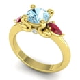 thumbnail image 2 of 2.50 Carat Round Cut Aquamarine & Red Ruby Gemstone Latest 3-Stone Engagement Ring for Women 18K Yellow Gold Size 3 by Diamond-Capitals, 2 of 8