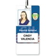 thumbnail image 2 of Blank White Badge Buddy - Vertical Heavy Duty Spill & Tear Resistant Cards - 2 Sided Quick Role Identifier ID Buddies  - Specialist ID (White), 2 of 2