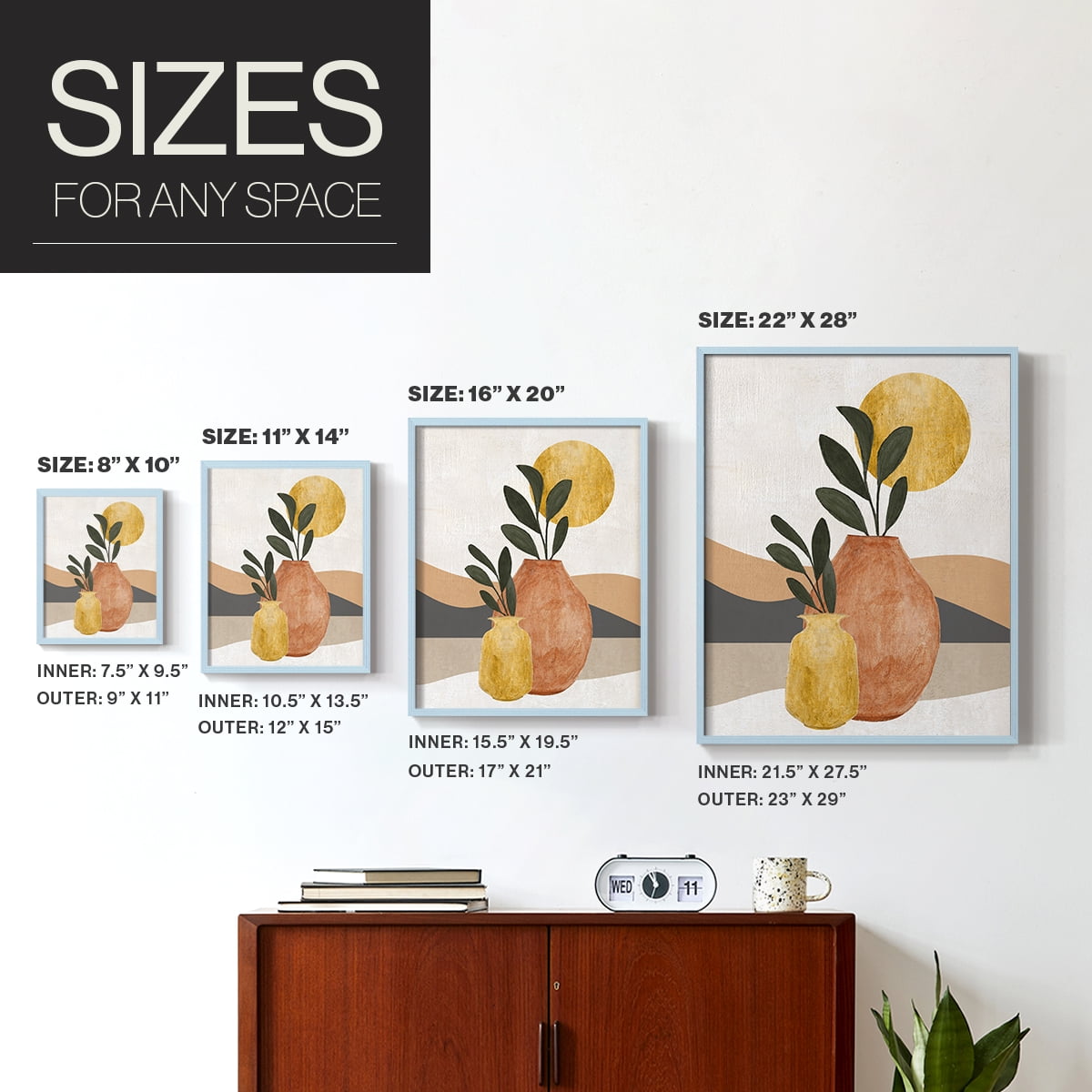 Adobe Moon II in Paper Solid Wood 11 x 14 Framed Print