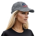 thumbnail image 5 of Vintage Washed Baseball Cap for Men and Women, Adjustable Low Profile Dad Hat, Cotton Curved Brim Casual Outdoor Hat,Distressed MAGA Flag, 5 of 7