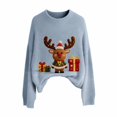 thumbnail image 6 of Gkeoshab Womens Christmas Sweatshirt Women's Printed Crewneck Pullover Sweater, Fashion Graphic Long Sleeve Knit Top Designed for Making a Style Statement in Casual Social Settings and Outings, 6 of 6