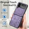 thumbnail image 3 of TECH CIRCLE Case for Samsung Galaxy Z Flip 4 Stylish Leather Pattern Anti-Scratch Non-Slip Support Wireless Charging Shockproof Case For Samsung Galaxy Z Flip 4,Purple, 3 of 8