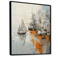 thumbnail image 2 of Designart "Coastal Port In Minimalist Style II" Port Landscape Floater Framed Canvas Wall Art, 2 of 5