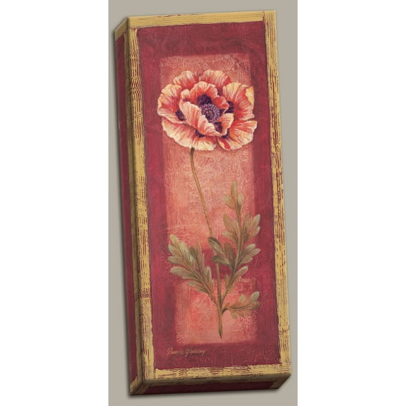 Retro, Red Poppy Classic printed on canvas; One 8x20 Canvas Print, Hand-Stretched and Ready to Hang