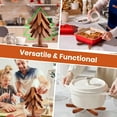 thumbnail image 7 of Wooden Trivets for Hot Dishes - Heat Resistant Hot Pads for Kitchen, Tree Shaped Wood Trivet Set of 4 with Stand, Walnut Wooden Kitchen Accessories for Pots and Bowls, 7 of 7
