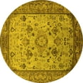 thumbnail image 1 of Ahgly Company Machine Washable Indoor Round Oriental Yellow Industrial Area Rugs, 5' Round, 1 of 4