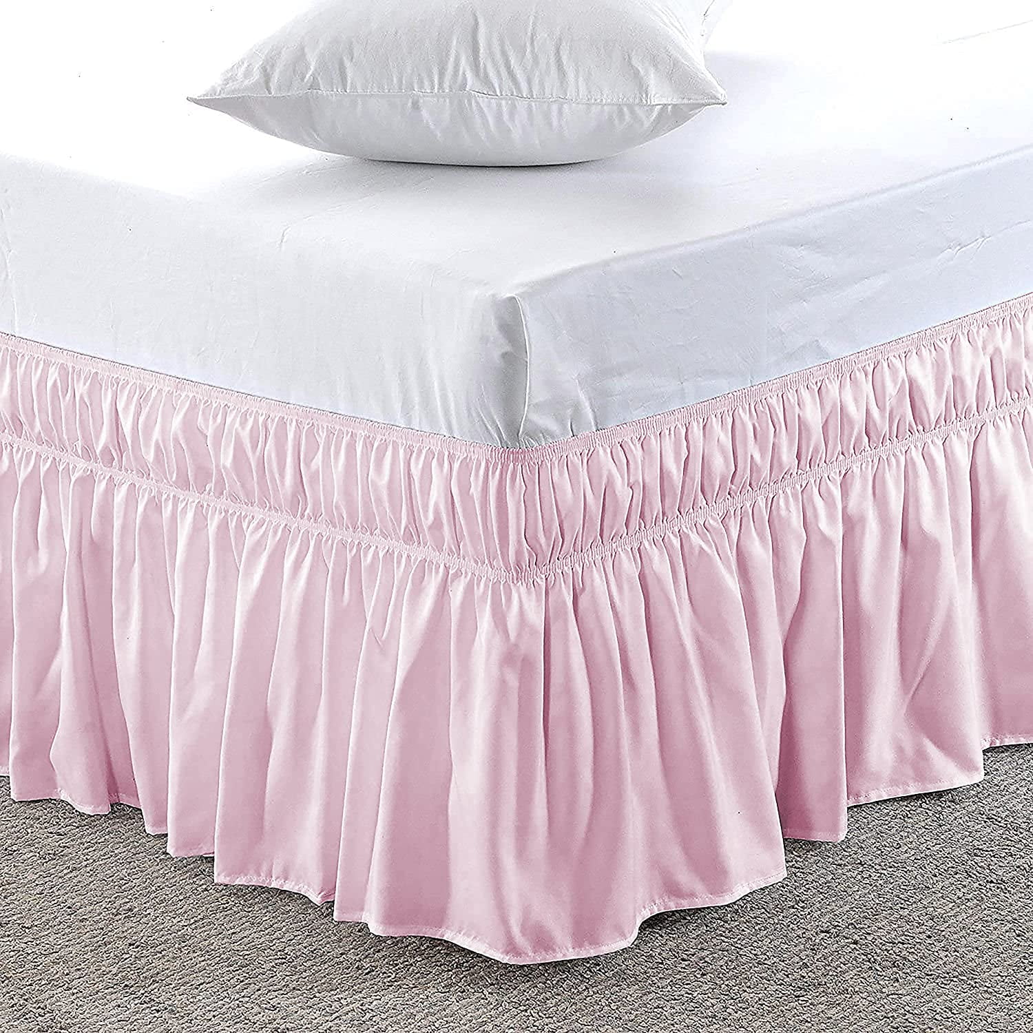 CalKing Size Bed Skirt (72" x 84") Elastic Wrap Around, 100 Cotton