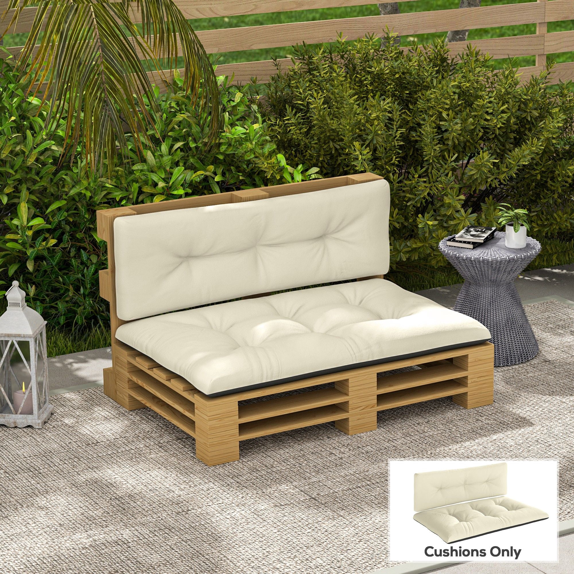 Alvantor 47"Patio Cushions 2 Seater Pallet Cushions 3.9" Bench Cushion for Garden, Patio,Cream White