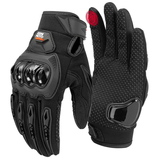 Guantes de moto KEMIMOTO con pantalla táctil para hombres/mujeres negros