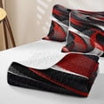 thumbnail image 4 of Homewish Red Spiral Stripes Quilt King,Aesthetic Geometric King Coverlet Set,3pcs, 4 of 7