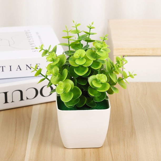 Xiao Hua 1 planta artificial en maceta, pequeña, de imitación, para escritorio, interior, granja, oficina, mesa, estante, decoración de baño (A96)