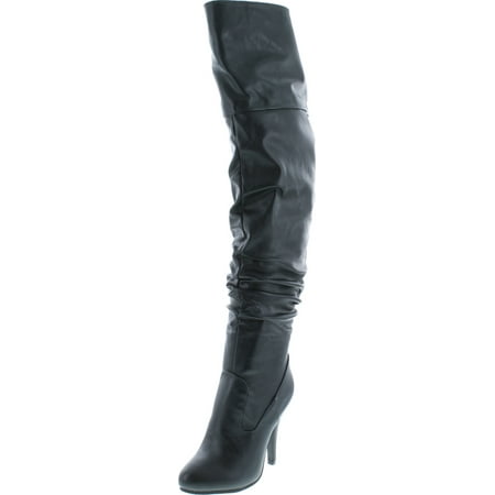 

Forever Link Womens Focus-33 Fashion Stylish Pull On Over Knee High Sexy Boots