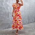 thumbnail image 4 of EQWLJWE Robes pour Femmes Robes pour Femmes 2023 Mode Femmes Décontractée Col en V Imprimé Manches Courtes Robe à Lacets avec Boutons Jupe, 4 of 7