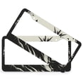 thumbnail image 2 of Nature Mountain Compass License Plate Frames 2 Pcs Set Mountains Adventure Standard Car Tag Cover Holder for Men/Women 2 Hole Aluminum Metal License Plate Frame, 2 of 6