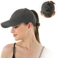 thumbnail image 7 of Womens Criss Cross Ponytail Baseball Cap Adjustable High Messy Bun Ponycap Quick Drying Hat, 7 of 7