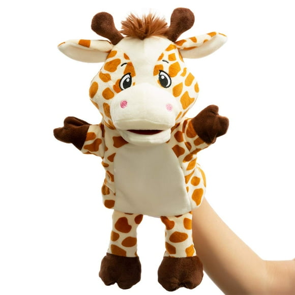 Marioneta de mano Puppet HollyHome con forma de jirafa, 36 cm, color canela