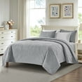thumbnail image 2 of Bourina Modern Floral 3-Piece Quilt Set– King,Grey,Lightweight & Comfortable For Adults, 2 of 9