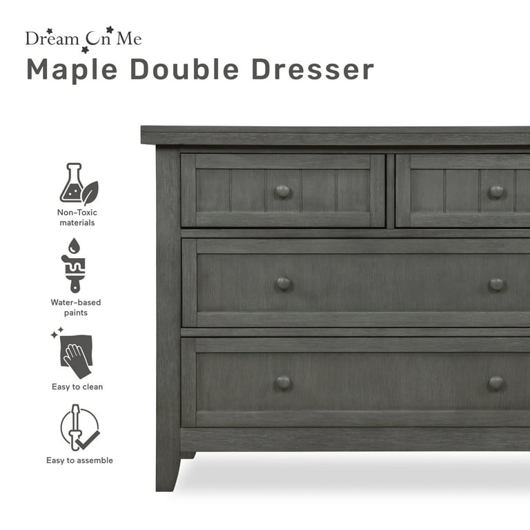 Dream On Me Maple Double Dresser In Weathered Grey, Model #598-WGREY -  Walmart.com