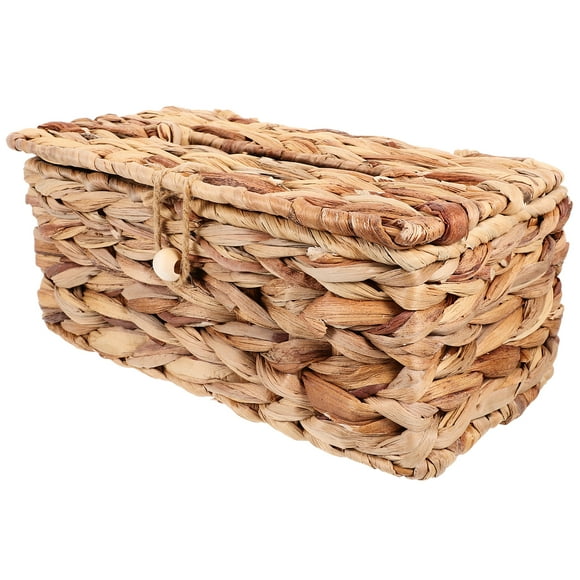 EeaseMX Caja de pañuelos de escritorio retro con soporte para algas (amarillo claro)