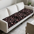 thumbnail image 3 of COEQINE Sofa Cover for 3 Cushion Couch, Stretch Spandex Fabric Couch Cushion Protector Soft Pet Sofa Cover Individual Furniture Protector for 3-Seater, Candy Cane Snowflake Black, 3 of 8