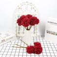 thumbnail image 2 of Nvzi 12Pcs Artificial Chrysanthemum Flowers Faux Red Ball Flowers Burgundy Fall Flowers for Christmas (Red), 2 of 4