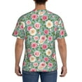 thumbnail image 2 of Naloa Rose Flowers Men's T-Shirt Sport T-shirt Men's Basic Tee Casual Men's Shirt, Round Neck, Short Sleeves - X-Large, 2 of 5