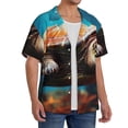 thumbnail image 2 of KLL Realistic Turtle Print Men's Shirt Short Sleeve Button Down Summer Cuba Beach Shirts- Small, 2 of 5