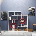 thumbnail image 4 of Tamara Geometric Open Shelves Bookcase, White & Red, 4 of 4
