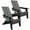 Black, variant on Folding Adirondack Chairs Set of 2 Modern Plastic Chaises with Cup Holder for Outdoor Patio Garden Fire Pit
