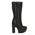 thumbnail image 2 of Women Leatherette Block Heel Boot - Cosplay, Costume, Sexy - Lace Up Boot - GC92 By Wild Diva, 2 of 6