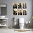 thumbnail image 4 of ZHONGYUTONG Funny Bathroom Wall Art Raccoon Reading Newspaper on Toilet Poster Prints Cute Animal Canvas Picture for Toilet Restroom Wall Decor Framed (24.00" x 36.00"), 4 of 6