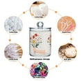 thumbnail image 6 of Yayeee 2 Pack Qtip Holder Bathroom Cotton Swab Canister with Lid Clear Dispenser Set, Gray Cute Flower, 6 of 6