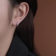 thumbnail image 3 of Solid 925 Sterling Silver Daisy Flower Hoop Earrings Huggie for Women Teens Black Flower Hoop Earrings Spring Cartilage Helix Earrings, 3 of 6