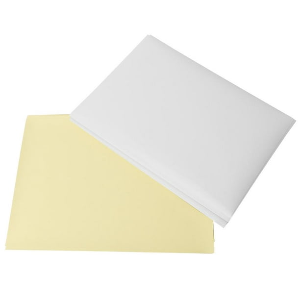 Lot 100 feuilles autocollantes A4 papier adhésif blanc, Papier
