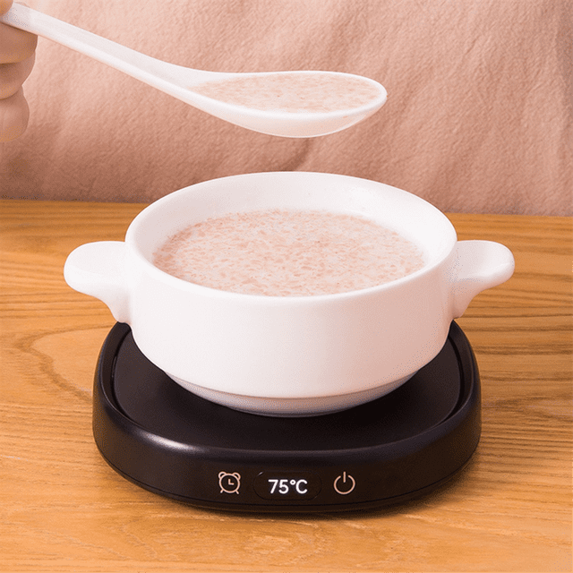 Mug Warmer Smart Coffee Cup Warmer Electric Beverage Warmer for Coffee Tea Beverage Milk US Plug Wood Color