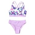 thumbnail image 3 of YONGHS Girls' Beach Sport 2-Piece Bikini Set Swimsuit Crop Top with Swim Briefs Bathing Suit Purple 16, 3 of 7