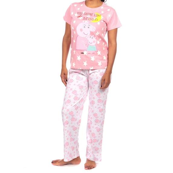 Peppa Pig Ladies Short Sleeve Mummy Pig Pajamas, Sizes S-XXL