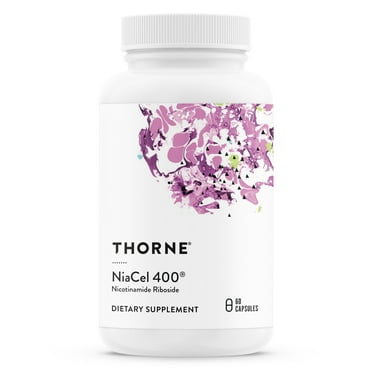 THORNE NiaCel 400 - NAD Supplement - Nicotinamide Riboside - Support Healthy Aging, Cellular Energy Production, and Sleep-Wake Cycle* - NSF Certified for Sport - Gluten Free -60 Capsules- 60 Servings