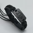thumbnail image 2 of Neutral Leather Vintage Braided Rope Black Wolf Head Bracelet Fashion JewelryAL, 2 of 6