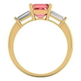 thumbnail image 4 of Three-Stone Engagement Ring for Women - 1.62ct Natural Garnet in 18K Yellow Gold Promise Ring, 4 of 6