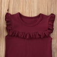 thumbnail image 4 of CNKOO Baby Girls Summer Sleeveless Romper Solid Color  Collar Ruffle Jumpsuit, 4 of 8