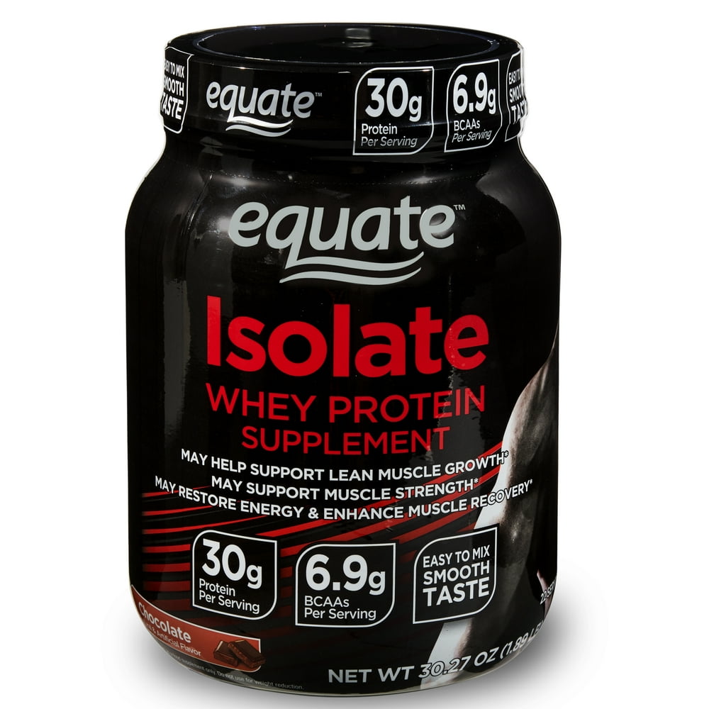 Equate Isolate Whey Protein Powder, Chocolate, 30g Protein, 1.89 Lb