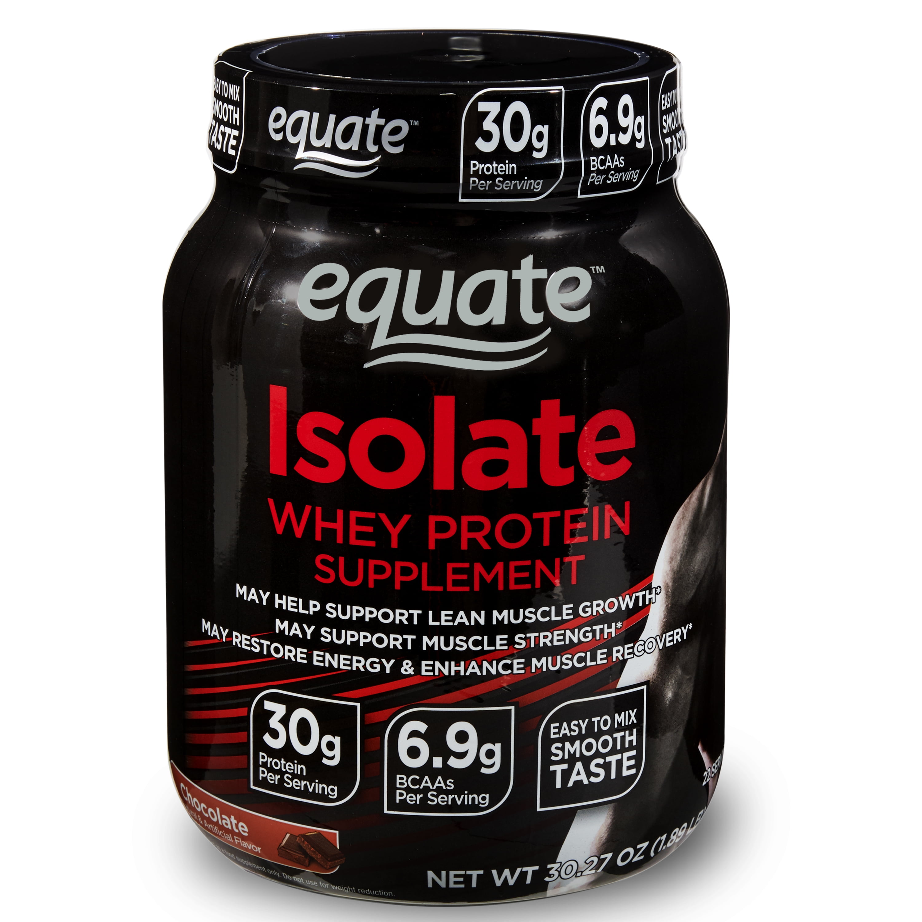 Equate Isolate Whey Protein Powder Chocolate 30g Protein 1 89 Lb 
