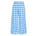 thumbnail image 6 of Guluxicc Plaid Print Pants for Womens Elastic Waist Casual Wide Leg Trousers with Pockets Loose Fit Pants for Travel, 6 of 6