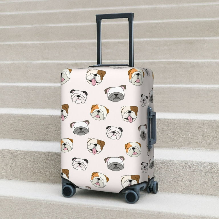 Zufioo Bulldog Face Print Luggage Case Protective Cover, Zippered