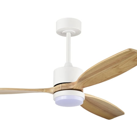 Yerma 52 in. 1-Light Indoor White and Brown Finish Ceiling Fan with Light Kit