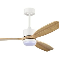 Yerma 52 in. 1-Light Indoor White and Brown Finish Ceiling Fan with Light Kit