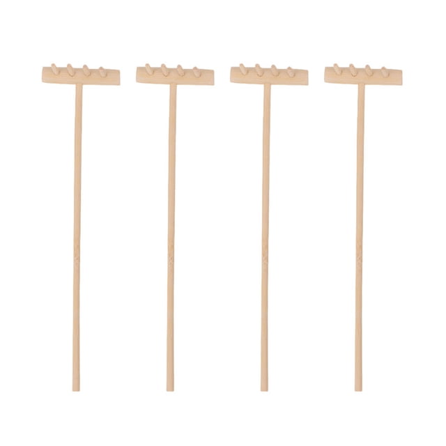 4 Pcs Small Zen Garden Rake Mini Zen Sand Rake Tea Art Rake Bamboo Rake Tool