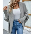 thumbnail image 2 of CoCopeaunts Women's Open Front Batwing Cardigan Fall Cable Knit Long Sleeve Slouchy Sweaters Chunky Cardigan Wrap, 2 of 4